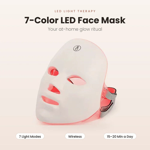 Rubelle LED face mask and its seven light colours